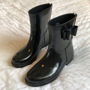Jessica Simpson | Black Bow Zipper Rain Boot 8